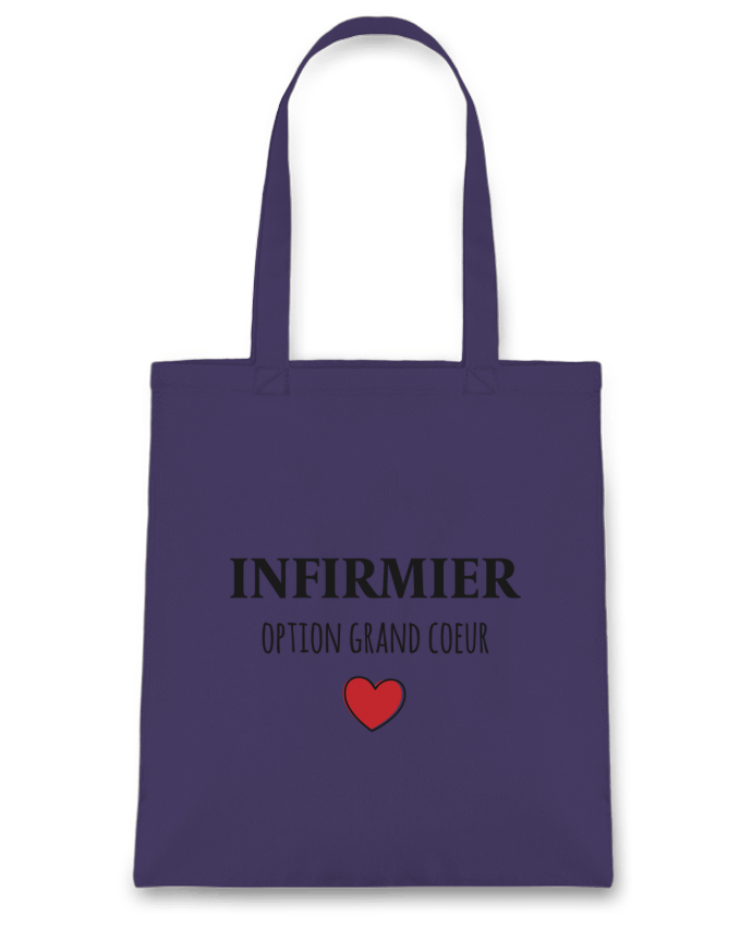 Tote Bag cotton Infirmier option grand coeur by tunetoo
