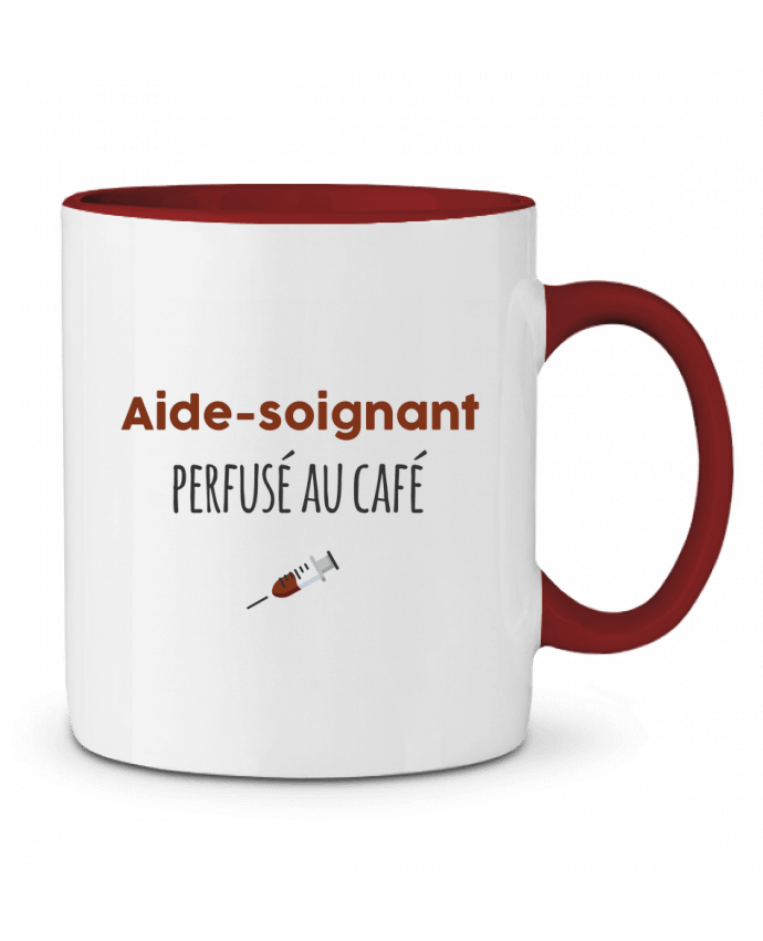 Mug bicolore Aide-soignant perfusé au café tunetoo