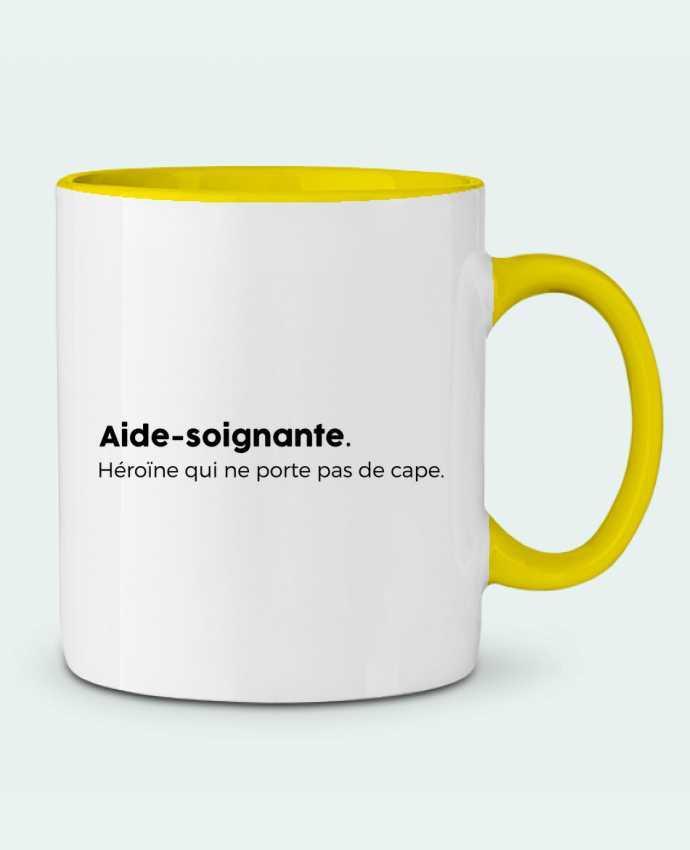 Mug bicolore Aide-soignante définition tunetoo