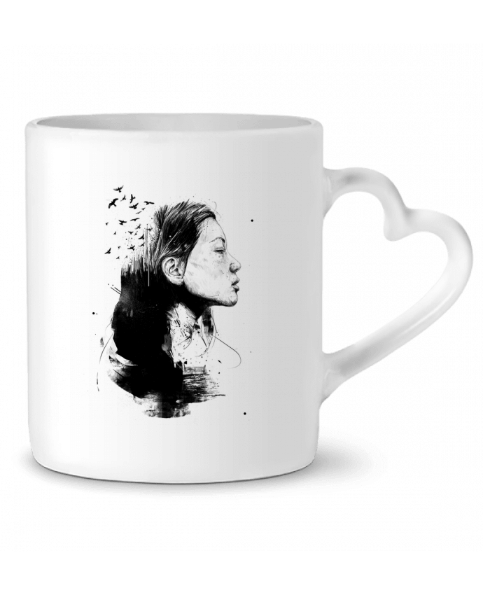 Mug Heart Open your mind (bw) by Balàzs Solti