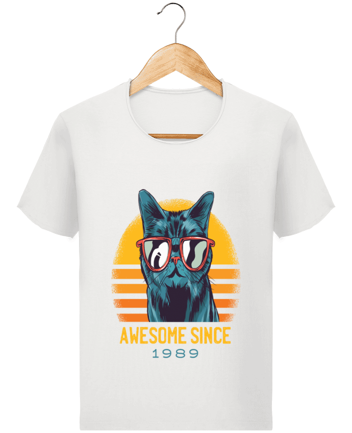  T-shirt Homme vintage Awesome Cat par cottonwander
