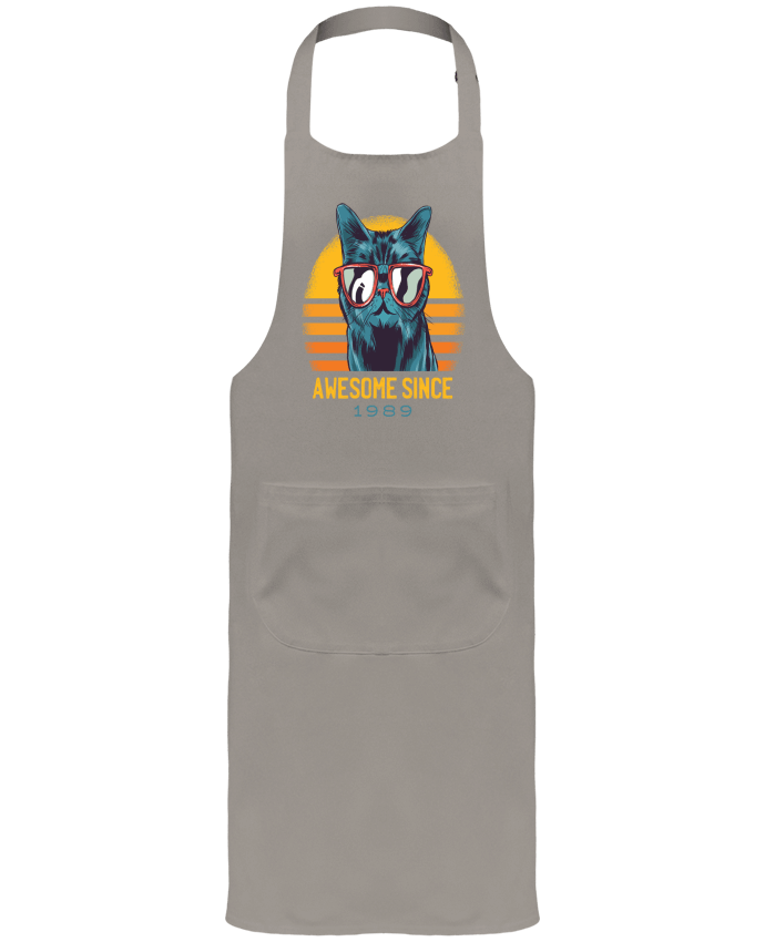 Tablier avec poches Awesome Cat par cottonwander