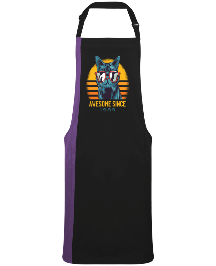 Two-tone long Apron Awesome Cat by  cottonwander