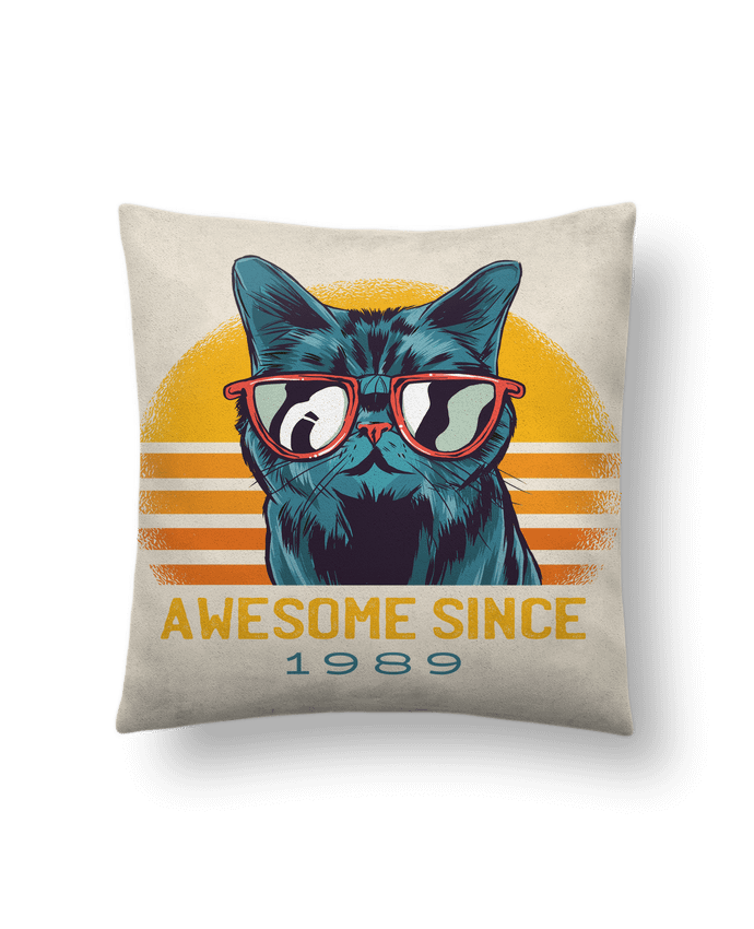 Coussin suédine Awesome Cat par cottonwander