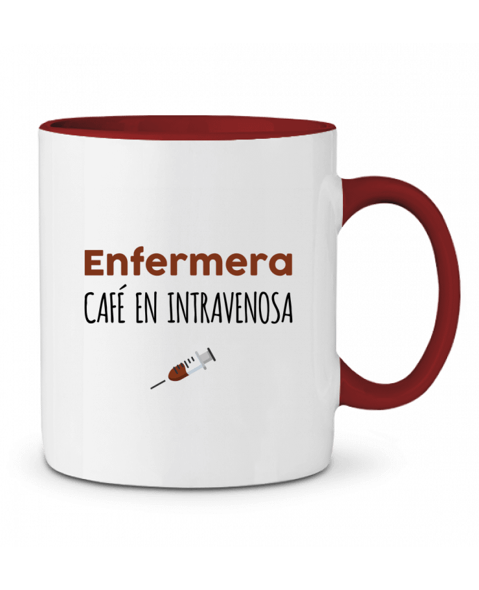 Mug bicolore Enfermera café en intraveinosa tunetoo