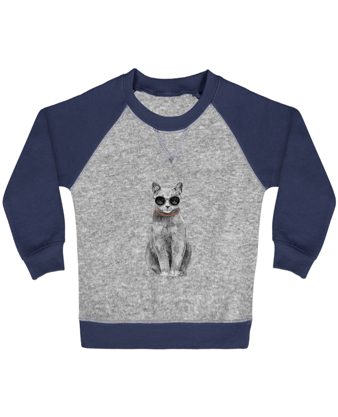 Sweatshirt Baby crew-neck sleeves contrast raglan Summer Cat by Balàzs Solti