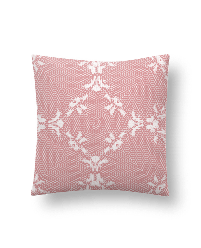 Cushion synthetic soft 45 x 45 cm Dentelle rose by Les Caprices de Filles