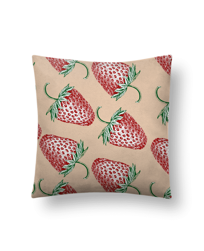 Cushion suede touch 45 x 45 cm Les fraises by Les Caprices de Filles