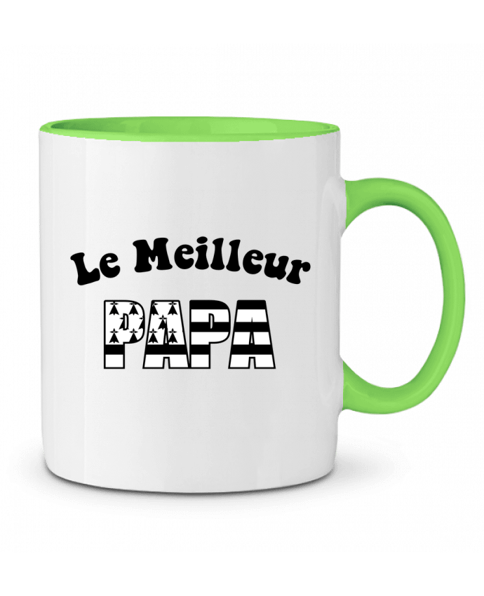 Two-tone Ceramic Mug Le Meilleur papa Bretagne CREATIVE SHIRTS