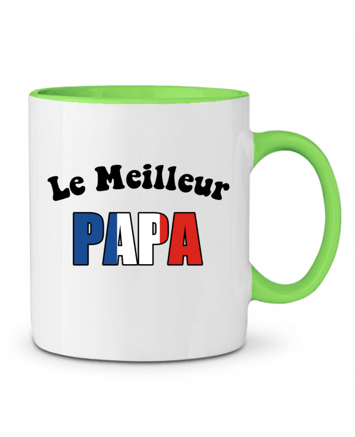 Two-tone Ceramic Mug Le Meilleur papa France CREATIVE SHIRTS