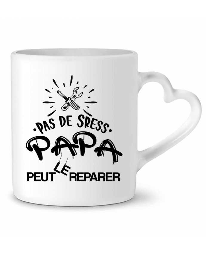 Mug coeur Papa bricoleur - Cadeau Papa - Fête des pères par CREATIVE SHIRTS