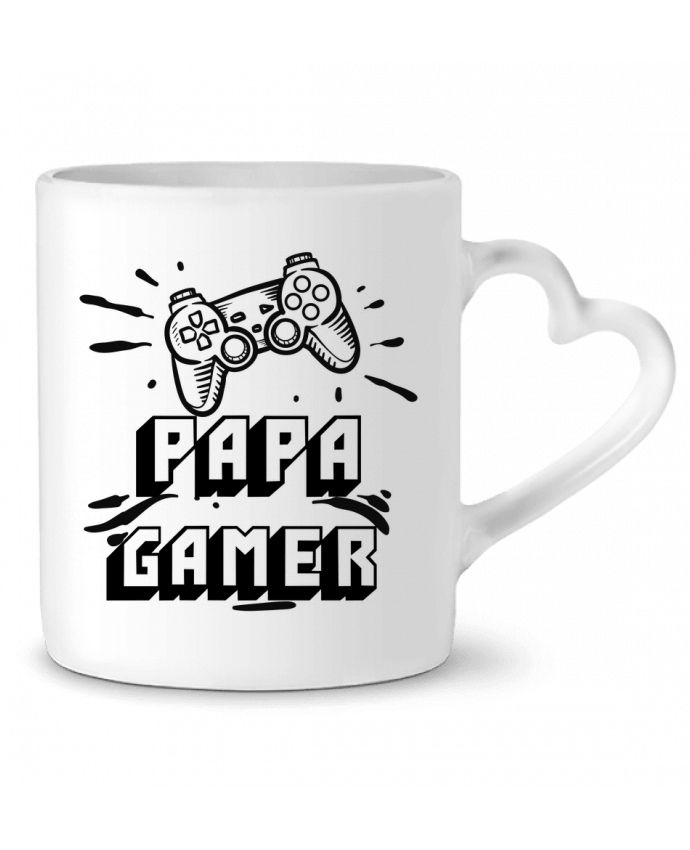 Mug coeur Papa Gamer - Papa jeux vidéos - Fête des pères par CREATIVE SHIRTS