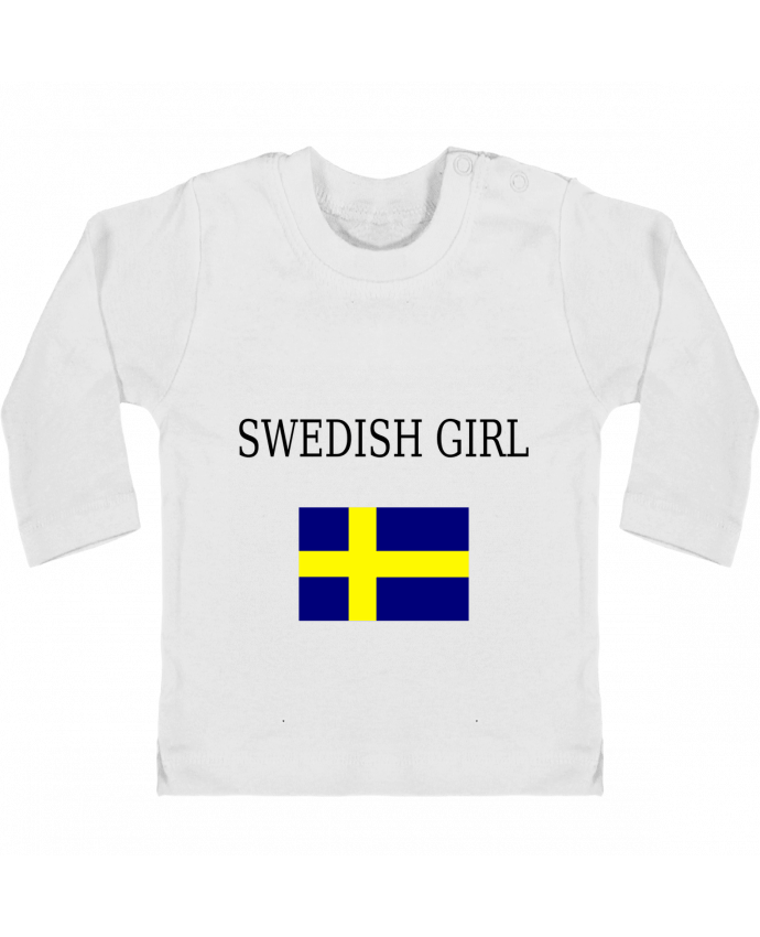Camiseta Bebé Manga Larga con Botones  SWEDISH GIRL manches longues du designer Dott