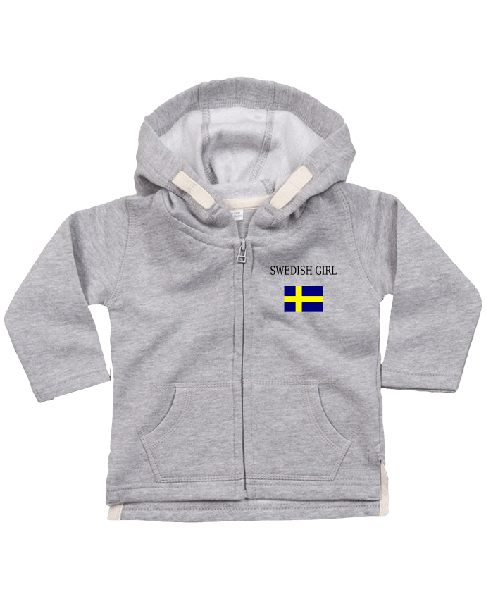 Sweat à capuche bébé zippé SWEDISH GIRL par Dott