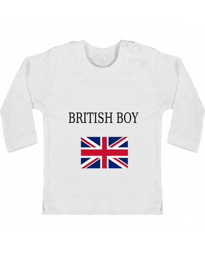 Baby T-shirt with press-studs long sleeve BRITISH BOY manches longues du designer Dott