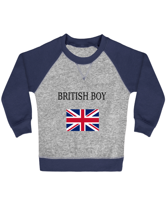 Sweatshirt Baby crew-neck sleeves contrast raglan BRITISH BOY by Dott