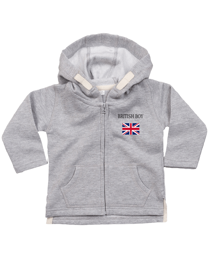 Hoddie with zip for baby BRITISH BOY by Dott
