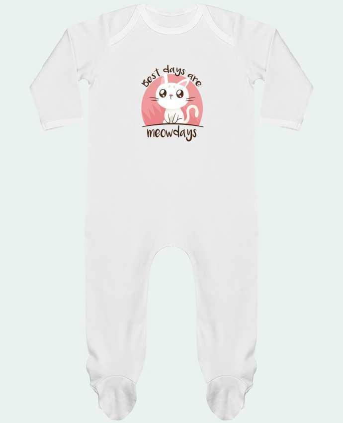 Baby Sleeper long sleeves Contrast Best days with Cat by cottonwander
