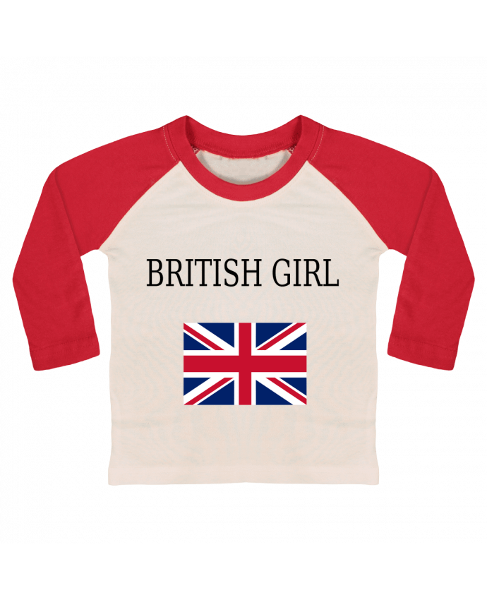 T-shirt baby Baseball long sleeve BRITISH GIRL by Dott
