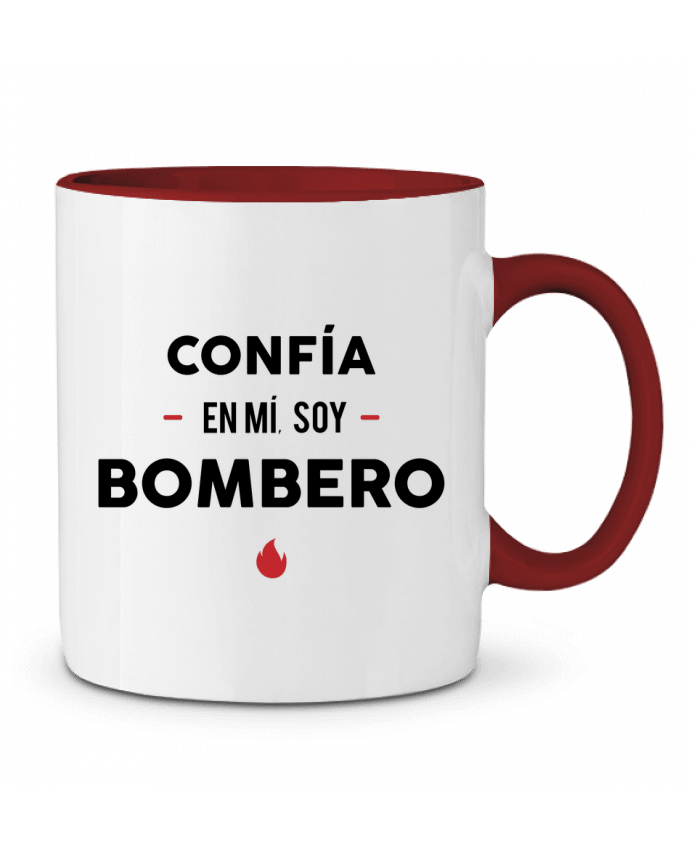 Mug bicolore Confia en mi, soy bombero tunetoo