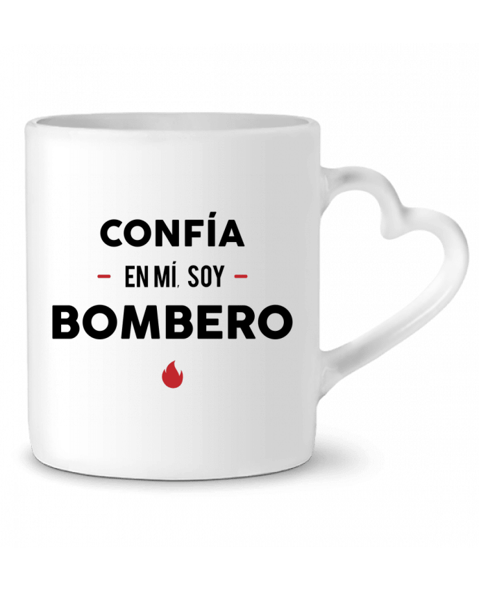 Mug coeur Confia en mi, soy bombero par tunetoo