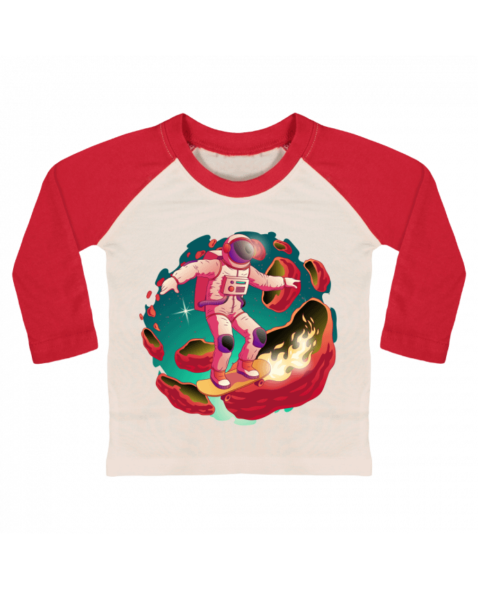 T-shirt baby Baseball long sleeve Astronaute Skateur by FREDO237