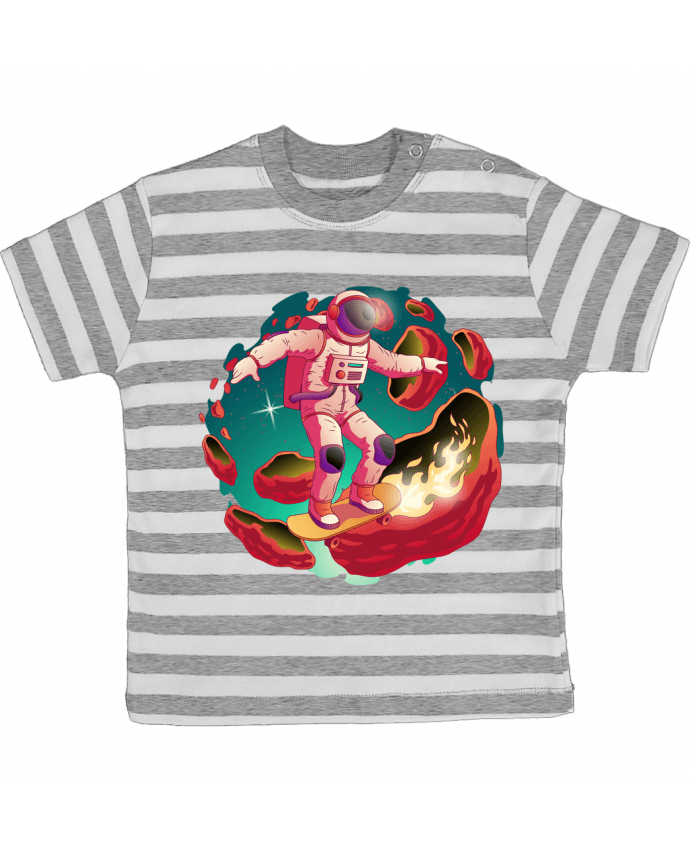 T-shirt baby with stripes Astronaute Skateur by FREDO237
