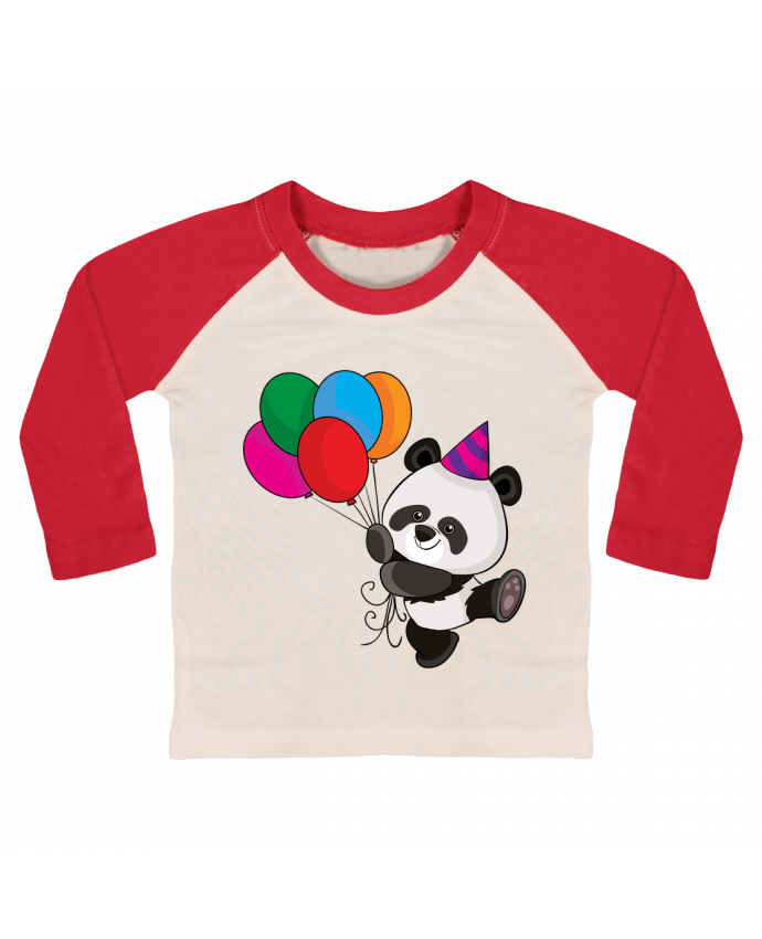 T-shirt baby Baseball long sleeve Bébé panda by FREDO237