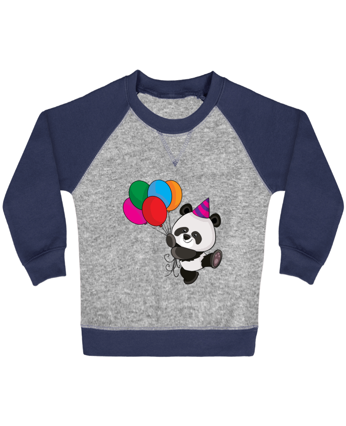 Sweatshirt Baby crew-neck sleeves contrast raglan Bébé panda by FREDO237