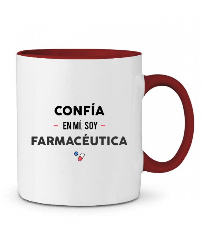 Mug bicolore Confia en mi, soy farmacéutica tunetoo