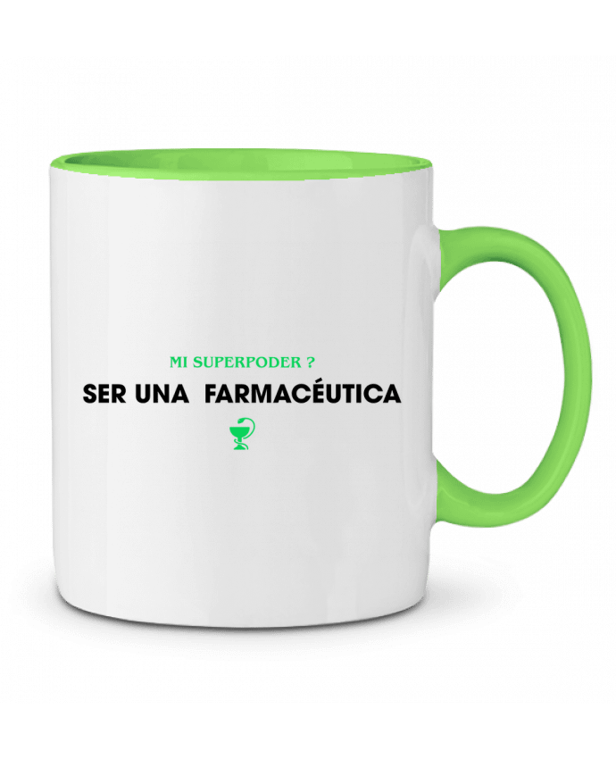 Taza Cerámica Bicolor Mi superpoder ? Ser una farmacéutica tunetoo