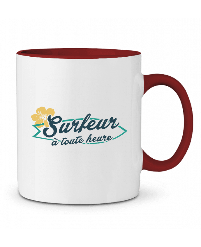 Mug bicolore Surfeur à toute heure tunetoo