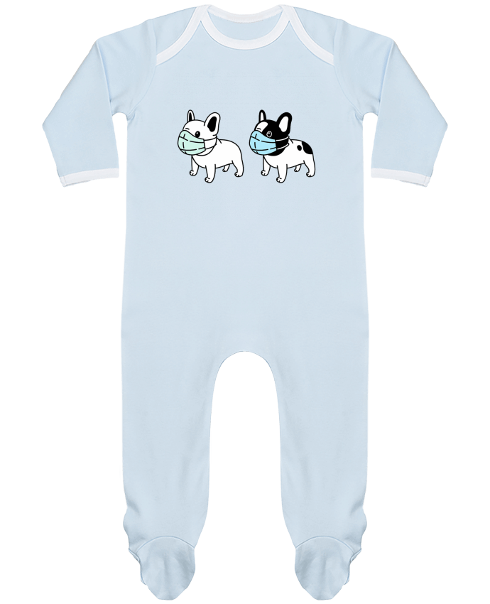 Pijama Bebé Manga Larga Contraste BullDog Frances Covid19 por David41isla