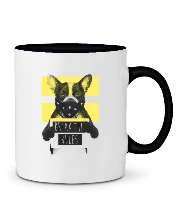 Taza Cerámica Bicolor rebel_dog_yellow Balàzs Solti