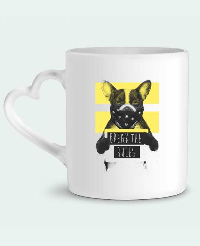Mug Heart rebel_dog_yellow by Balàzs Solti