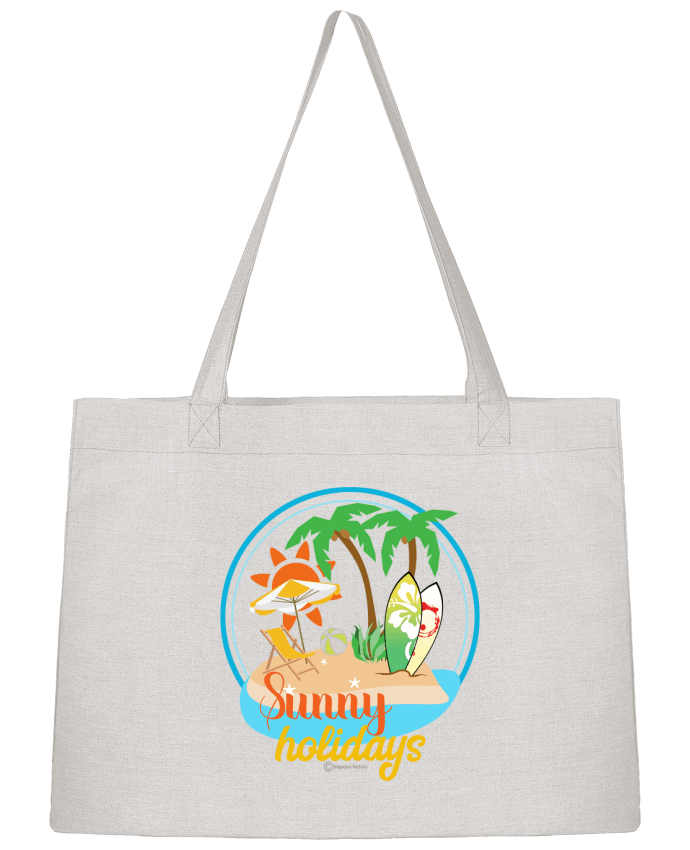 Sac Shopping Sunny holidays - modèle t-shirt clair par bigpapa-factory