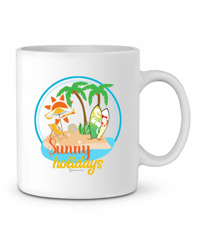 Ceramic Mug Sunny holidays - modèle t-shirt clair by bigpapa-factory