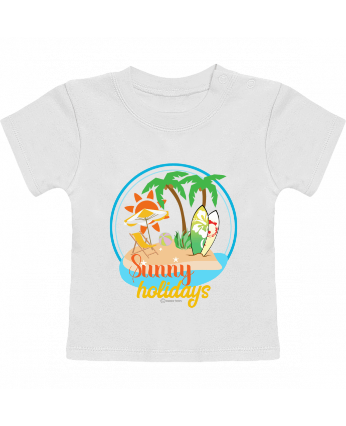 T-Shirt Baby Short Sleeve Sunny holidays - modèle t-shirt clair manches courtes du designer bigpapa-factory