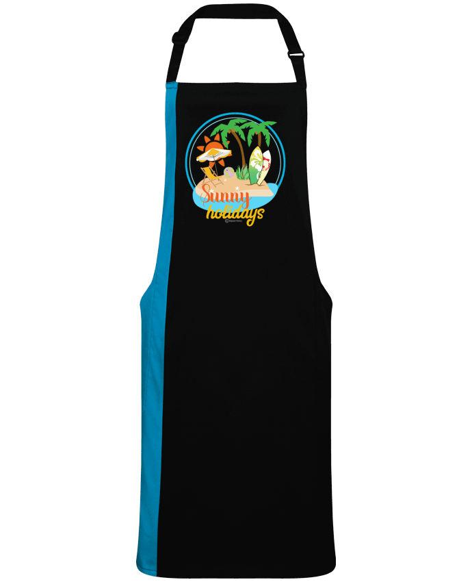 Tablier bicolore Sunny holidays - modèle t-shirt clair par  bigpapa-factory