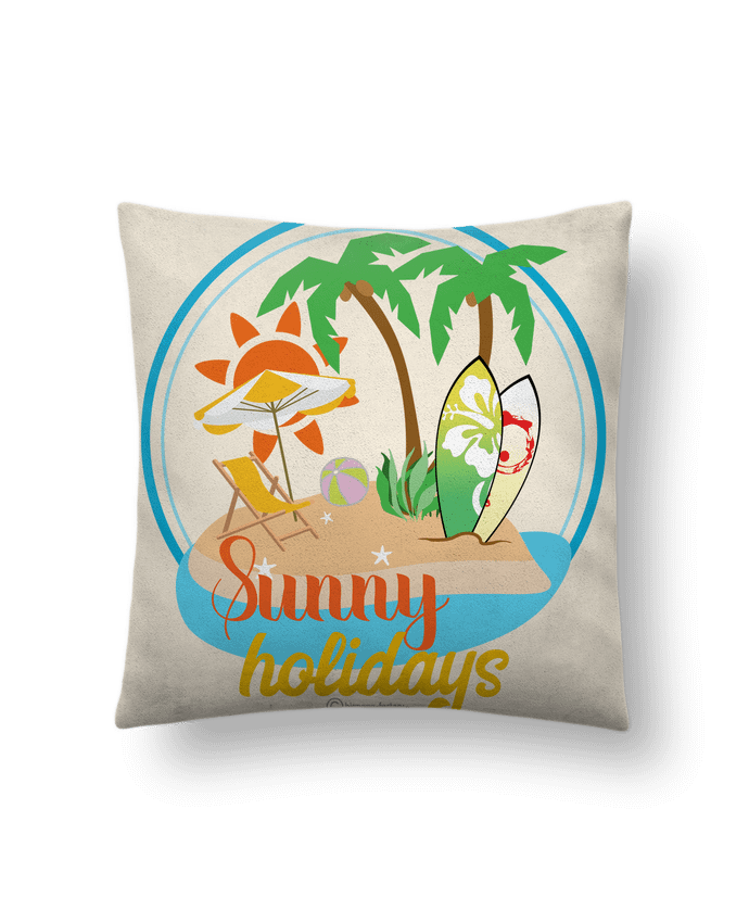 Cojín Piel de Melocotón 45 x 45 cm Sunny holidays - modèle t-shirt clair por bigpapa-factory