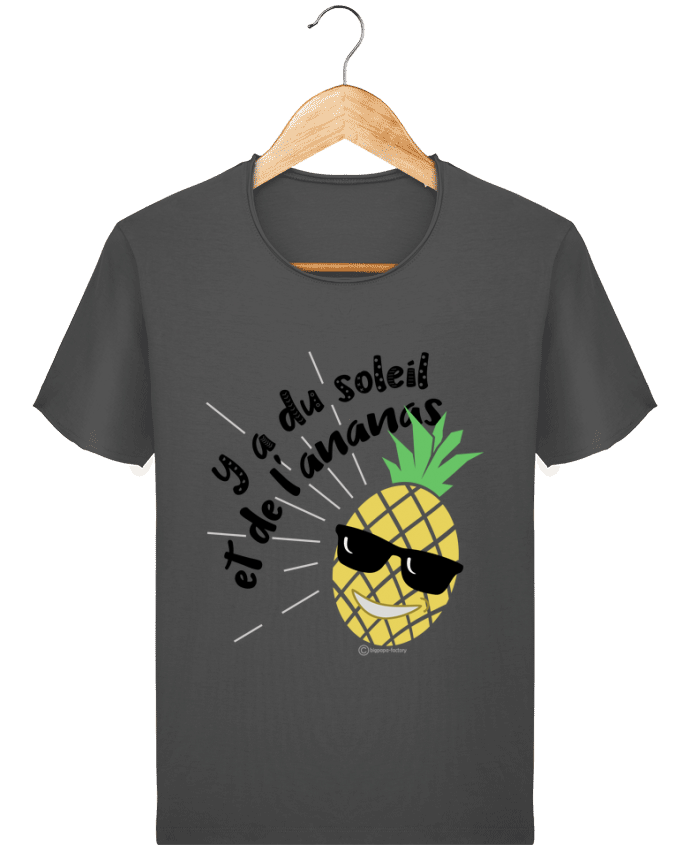  T-shirt Homme vintage Y a du soleil et de l'ananas - modèle t-shirt clair par bigpapa-factory