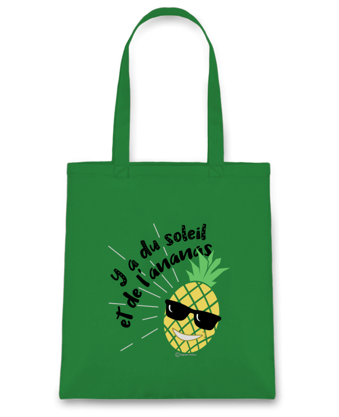 Tote-bag Y a du soleil et de l'ananas - modèle t-shirt clair par bigpapa-factory
