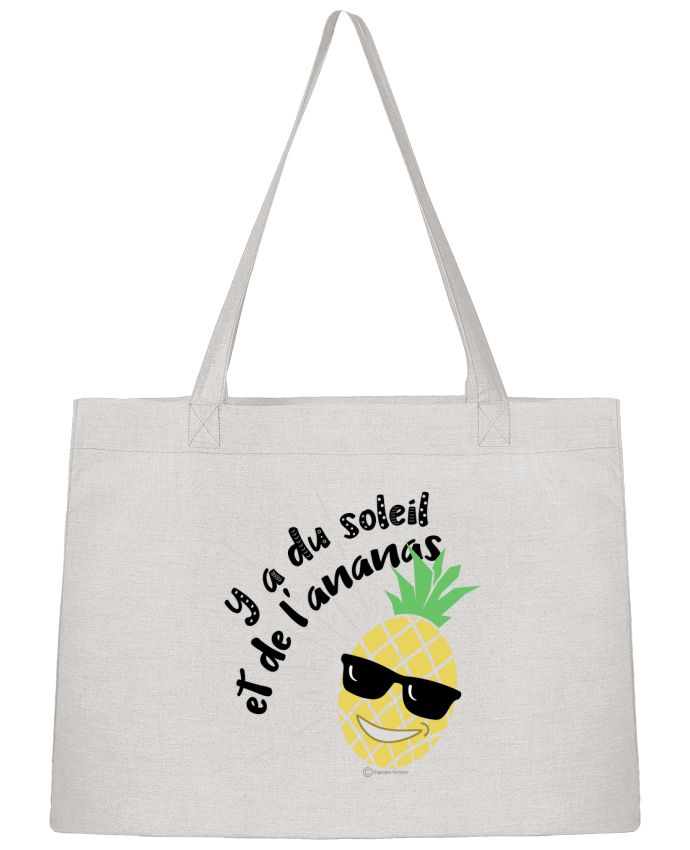 Sac Shopping Y a du soleil et de l'ananas - modèle t-shirt clair par bigpapa-factory