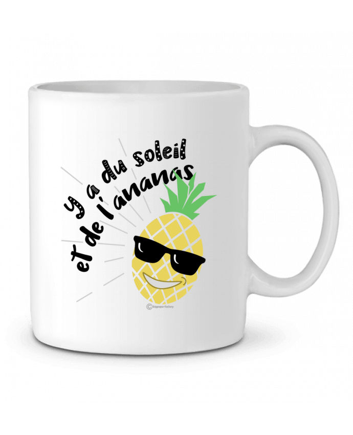 Taza Cerámica Y a du soleil et de l'ananas - modèle t-shirt clair por bigpapa-factory