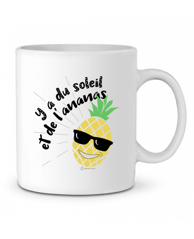 Mug  Y a du soleil et de l'ananas - modèle t-shirt clair par bigpapa-factory