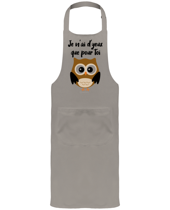 Tablier avec poches Je n'ai d'yeux que pour toi - modèle t-shirt clair par bigpapa-factory