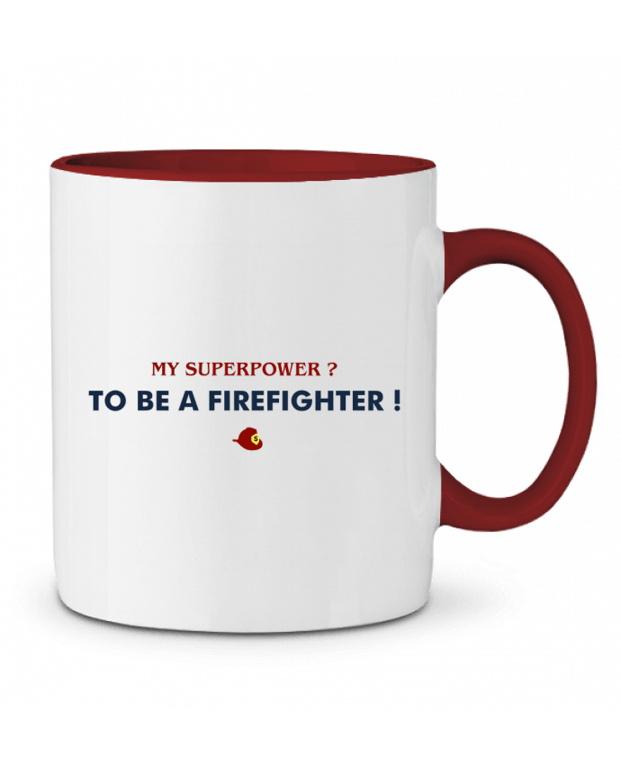 Mug bicolore My superpower ? To be a firefighter tunetoo