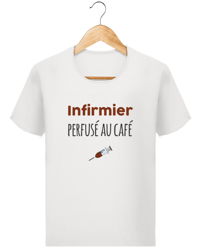  T-shirt Homme vintage Infirmier perfusé au café par tunetoo