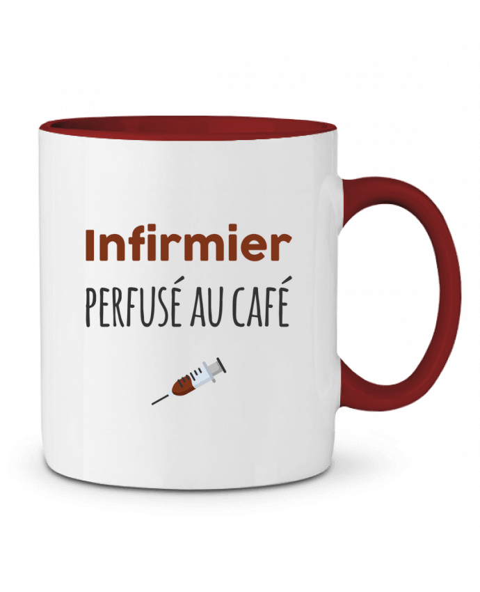 Mug bicolore Infirmier perfusé au café tunetoo