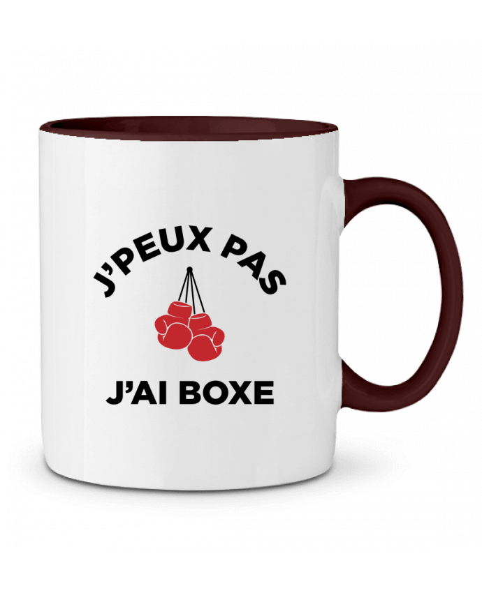 Mug bicolore J'peux pas j'ai boxe tunetoo